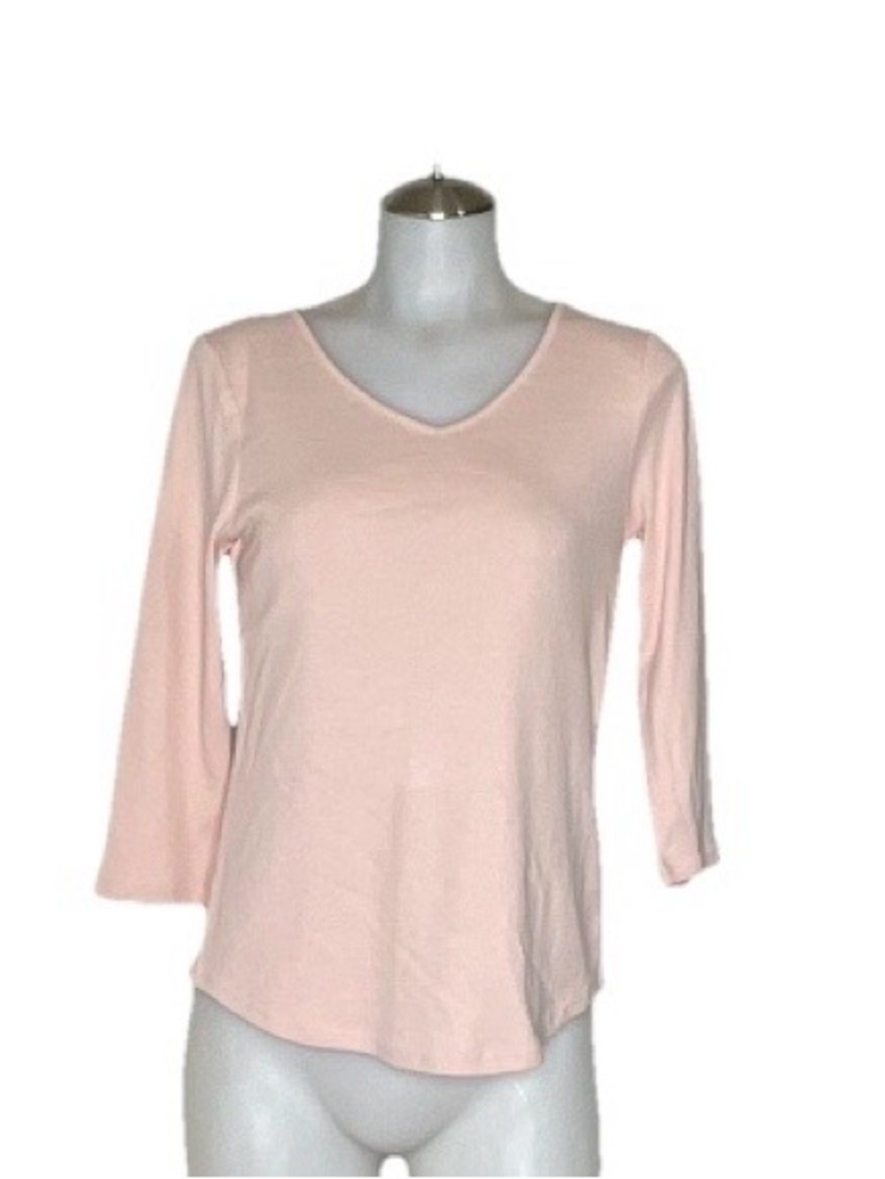 Chico's Light Pink V-Neck 3/4 Sleeve Top